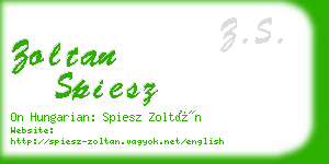 zoltan spiesz business card